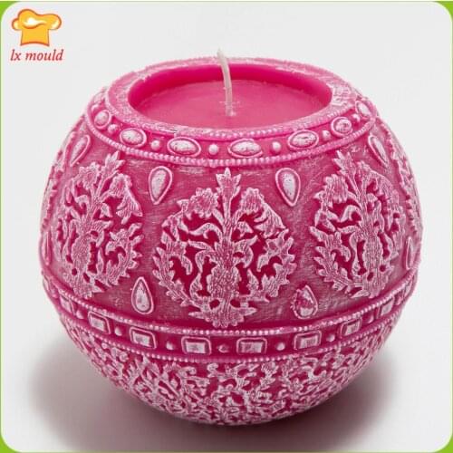 European and American Retro Spherical Carving Candle Mould Palace Embossed Candle Moulds Large Chocolate Baking Tools