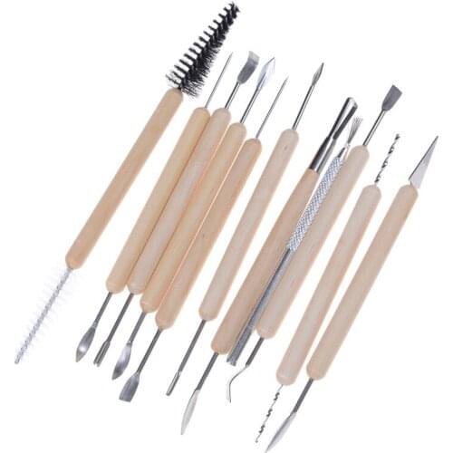 11 PCs Carving Tool Sculpture Modeling Wire Texture Tool parts Wood Metal Handle Wax Pottery Clay