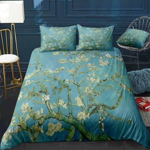 Almond Blossom By Van Gogh Quilt Cover Pillowcase 3Piece Comforter Bedding Set With Pillow Case Single Double Duvet Cover