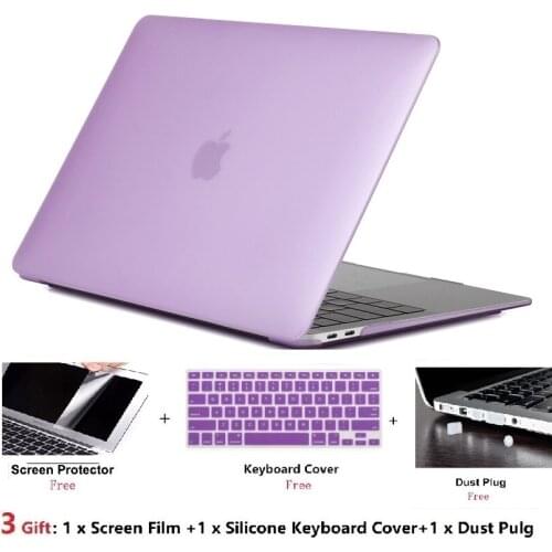 Matte Laptop Case+Keyboard Cover+Screen Film+Dust Pulgs For Apple Macbook Air 11 13 Pro Retina 12 13 15 New 13 15 Pro Touch Bar