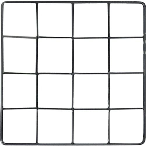Metal Wire Wall Grid Panel Photo Display for Living Room Cafe Decor, 20x20cm