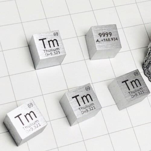 10mm Thulium (Tm) Metal Cube 99.99% Pure for Element Collection