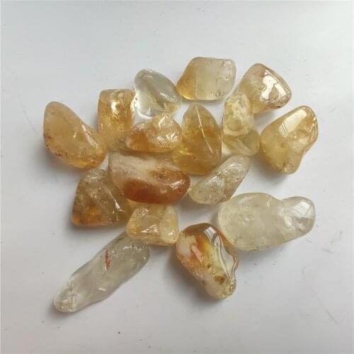 Natural Brazil Raw Yellow Citrine Quartz Crystal Polished Gravel Specimen Natural Stones and Minerals Fish Tank