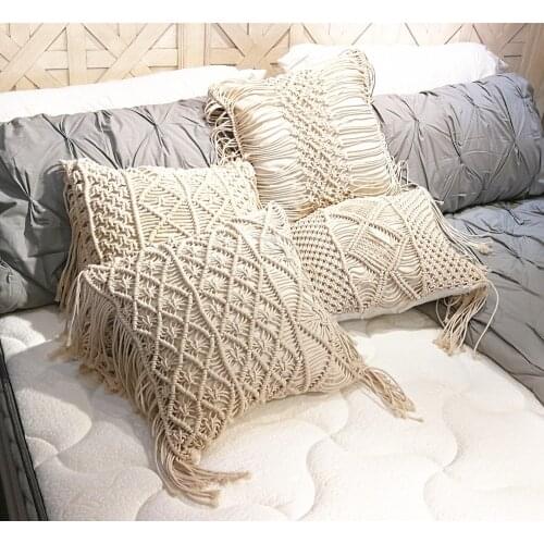 Pillow Case Macrame hand-woven Cotton thread Pillowcase Cotton Linen Geometry Bohemia Pillow Covers home decor decorative