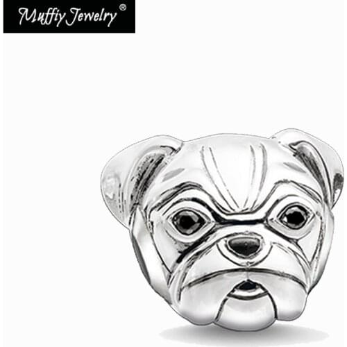Charm Beads Pug Dog,Karma Europe 2017 Brand New Good 5mm Hole Women Cute Fashion Jewelry Fit Key Necklace Bracelet Earring