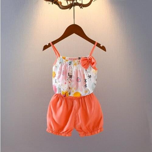 Toddler girl clothes Kids clothing sets Baby girls soft outfits Summer vest and shorts suits Comfortable viscose Casual sets