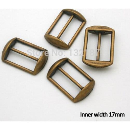 Wholesale metal 17mm alloy buckle adjustable buckle antique brass color / bronze free shipping BK-055
