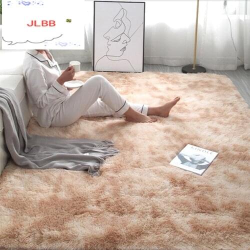 RULDGEE Shaggy Tie-dye Carpet Printed Alfombra Plush Floor Fluffy Mats Kids Room Faux Fur Area Rug Living Room Mats Silky Rugs