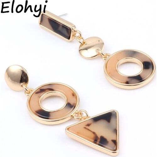 ELOHYI New Womens Drop Earrings Boho Geometric Asymmetric Acetate Personality Trend Combination For Women Earring Wholesale