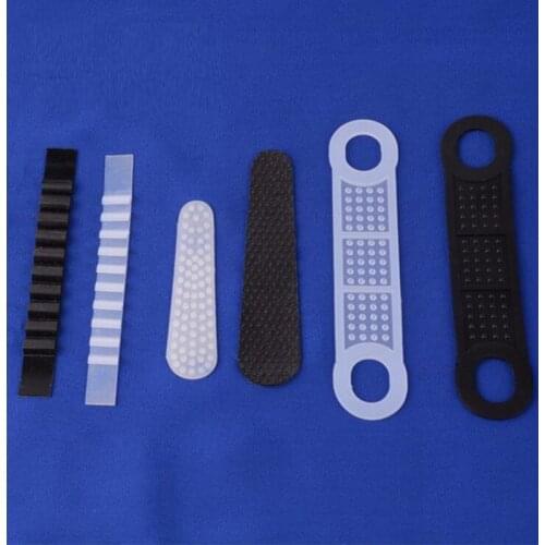 100PCS Silicone Anti-skid Sleeves Clothing Shop Hanger Slip Proof Semi Transparent Black Double Hole Anti-skid For Coat hanger