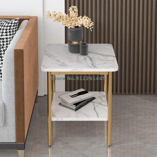 Nordic Sofa Side Light Luxury Living Room Marble Corner Simple Balcony Small Tea Table Bedroom Bedside Table Small Square Table