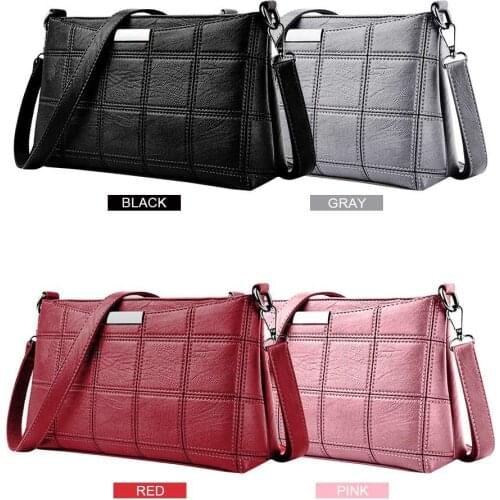 Women Handbag Leather Plaid Messenger Bag Shoulder Small Square Package Designer Handbags High Quality bolsa feminina