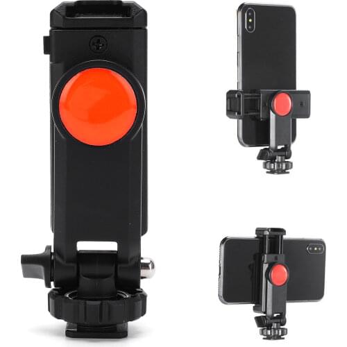 Ulanzi ST-06 Adjustable Phone Holder Tripod Mount Camera Hot Shoe Smartphone Clip 360 Degree Rotation for DSLR Camera Accessory