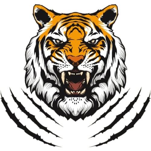 Hot Sell Creative Fierce Tiger Head Paw Print Car Sticker Window Superior Quality Vinyl Reflective Sunscreen Anti-UV PVC