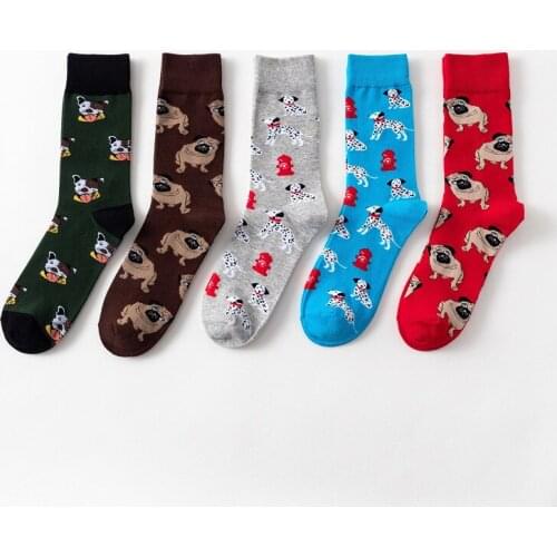 Women Socks Cotton Funny Men Cute Cartoon Function Dog Milk Color Square Graphics Japanese Lovers Harajuku Skateboard Soc