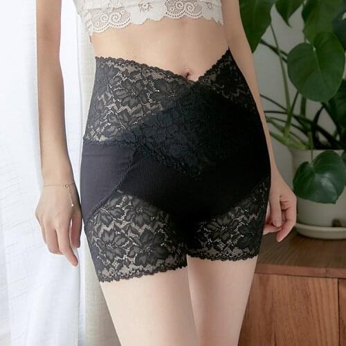 High Quality Ladies Safety Shorts Women Lace Hollow Underwear Soft Elastic Shorts Lace Slim Shorts For Feminine