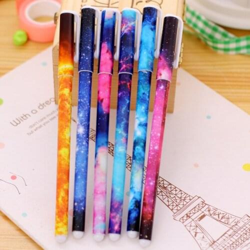 10Set 6Pcs/Set Wholesale Creative Star Night Color Gel Ink Pen Hot Kawaii Gel Pens Kawaii School Supplies Students Pens