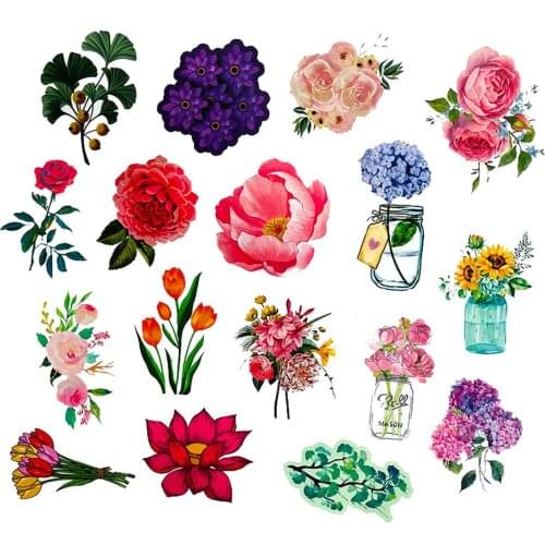 100PCS Mixed Color Flowers Stickers For DIY Bike Travel Luggage Guitar Laptop Phone Graffiti Sticker Decals Classic Kids Toys