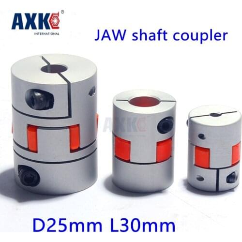 2019 Bearing Axk Cnc Plum Coupler D25 L30 Jaw Shaft Coupling 4mm, 5mm, 6mm, 7, 6.35mm, 8mm, 9mm, 3/8 9.525mm, 10mm,12mm, 12.7mm