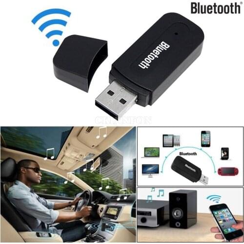 100Pcs/Lot 3.5mm Car Wireless USB Bluetooth Aux Audio Stereo Music Speaker Receiver Adapter Dongle+Mic For PC