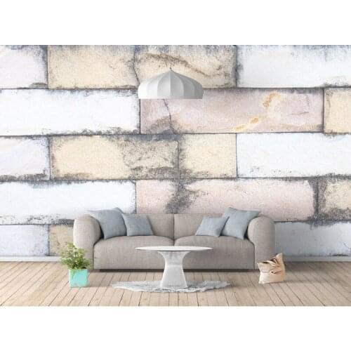 Bacaz Vintage 3D Brown Grey White Brick Wallpaper Retro Industrial Loft stone Mural Wallpaper Modern 3D Wall Paper Home Decor
