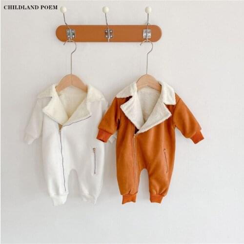 Baby Winter Romper Velvet Leather Baby Jumpsuits Boy Romper Newborn Baby Boys Clothes Infant Boy Girl Romper Snowsuit Overalls
