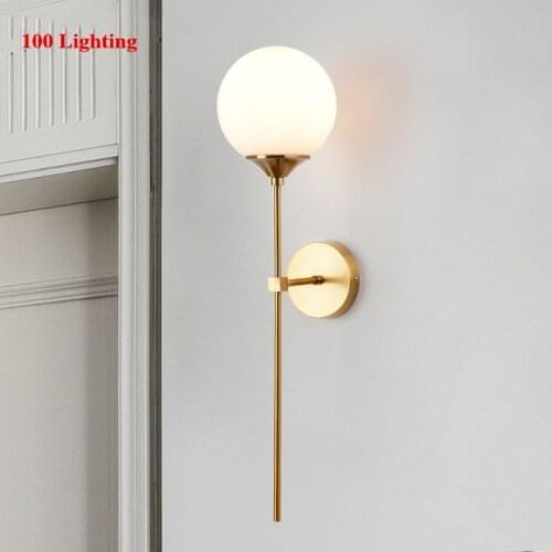 Long arm Bedside LED Wall Sconce Living room Wall Lamp Bathroom Hotel Room Wall Light Smoke Glass Home Light Fixture Nordic Lamp