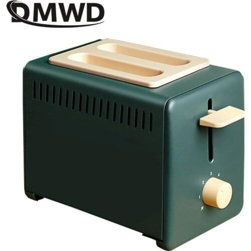 DMWD 6 Gear 220V Home Electric Toaster 2 Slices Bread Oven Automatic Breakfast Maker With Dustproof Lid