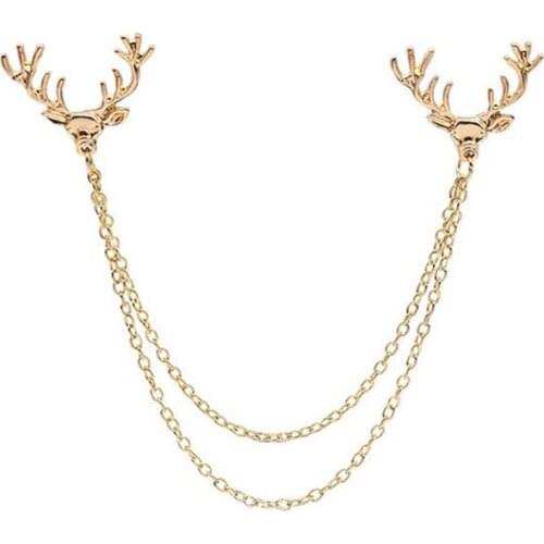 DoreenBeads Elk Antlers Horns Badge Animal Brooch for Women Men Suit Shirt Collar Decoration Fashion Garment Ornaments Christmas