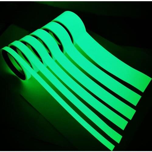 Fluorescent Warning Tape Self-adhesive Glow Wall Logo In The Dark Afety Stage Sticker Home Decor Party Emergency Sticker