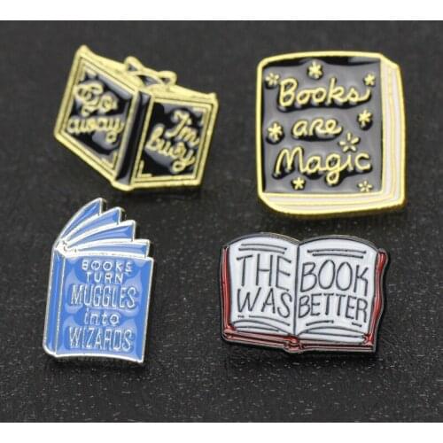 Halloween Mini Lovely Witch Magice Book Hard Enamel Cartoon Brooches Lapel Pins for Coat Sweater Backpack 2019