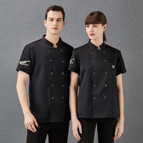 Kitchen Hotel Bakery Chef Uniform Unisex Catering Restaurant Pastry Cooking Cook Coat Breathable Short Sleeve Workwear Jacket