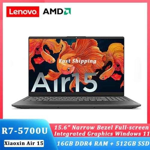 Lenovo xiaoxin air 15 laptop New 2021 AMD Ryzen 7 5700U/Ryzen 5 5500U 16GB ram 512GB SSD camera Ultraslim laptop