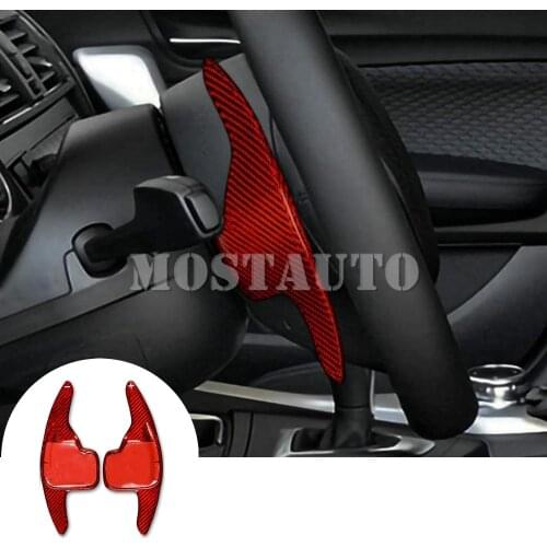 For BMW X1 X2 X3 X4 X5 X6 F15 F16 F25 F26 F48 F39 Carbon Fiber Paddle Paddle Shift Steering Wheel Shifter Extension Black/Red