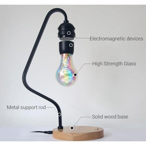 Magnetic Levitating Lamp Desk Floating Bulb for Unique Gift Room Decor magnet levitation Night Light Wireless Charger for Phone