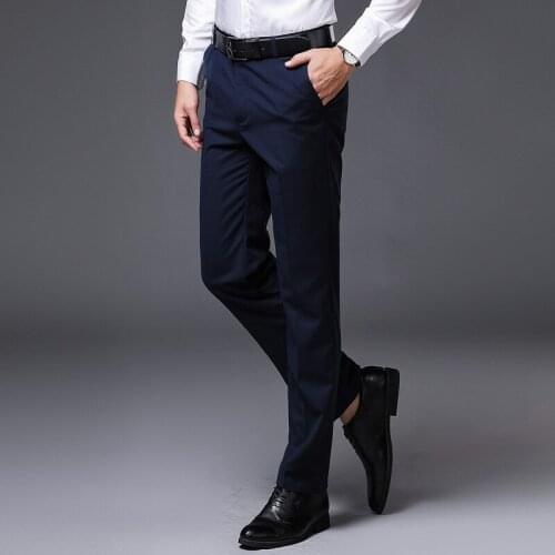 Fashion Mens Pants 2020 New Business Formal Suit Pants Brand Slim Trousers Men Wedding Party Skinny Stretch Dress Pants