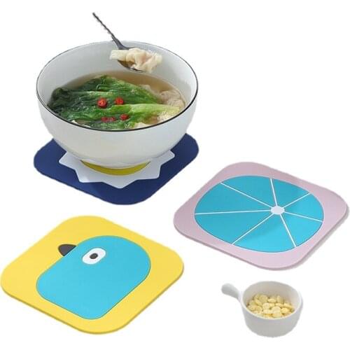 Cartoon Heat Pad Home Dining Mat Waterproof Mat Coaster Table Mat Silicone Anti-scalding Soft Tea Coaster Bowl Mat