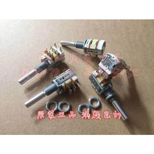 Original new 100% rotary potentiometer double with switch precision potentiometer B30K shaft length 27mm