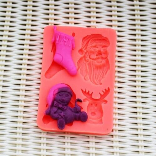 Food Grade Silicone Christmas Cake Molds Jelly Candy Pudding Mould kitchen Baking accessories JH022