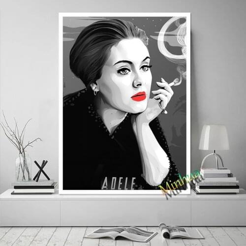 Adele Poster Hot Singer Music Black And White Posters Prints Canvas Art Painting Bar Club Wall Stickers Home Decor