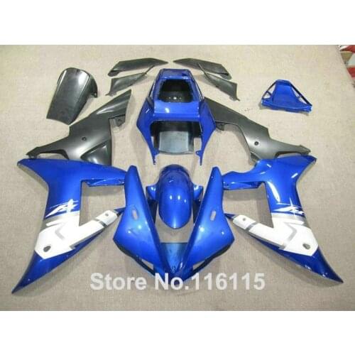 Full injection molding NEW ABS fairings set for YAMAHA YZF R1 2002 2003 blue white black high grade Fairing kit 02 03 KN10