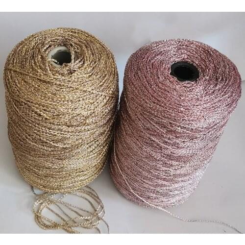 Crocheting Hand Knitting Yarn Crochet DIY Yarns Gold Silver Silk Bright Metallized Needle Thread Yarn For Bear Bag 500g