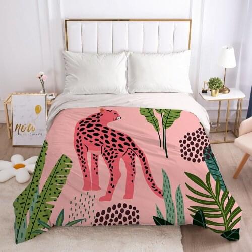 Luxury Duvet cover Quilt/Blanket/Comfortable Case Single Double Queen King Bedding 140x200 240x220 240x260 nordic Pink leopard