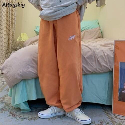 Harem Pants Women Loose High Waist Simple Leisure All-match Korean Style Drawstring Letter Female Trousers Fashion Prevalent New