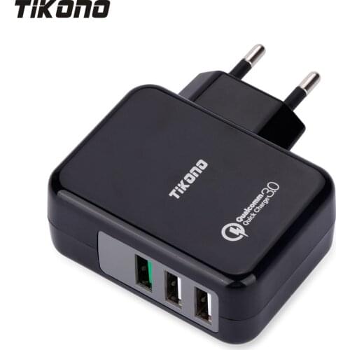 Tikono USB Charger Qualcomm Quick Charge 3.0 Fast Charger For Samsung LG Xiaomi 3 Ports Wall Charger Universal Travel Charger