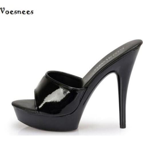 Fashion Shoes High Quality slippers Sandals Women Shoes 13-15CM Thin Heels Wedding Model Catwalk Platforms Thick Bottom Shoes