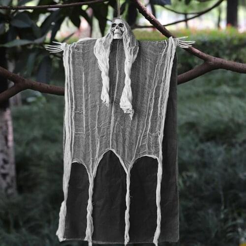 Haunted House Hanging Ghost Halloween Decoration Horror Props Skull Skeleton Hanging Home Door Bar Decor