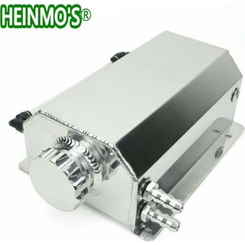 2 Litre Universal Car Engine Oil Catch Tank Can Aluminum Anodized Silver Auto Reservoir Tank 2000ml