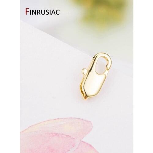 14k real gold plated brass Lobster clasps for DIY bracelets necklace handmade jewelry making components