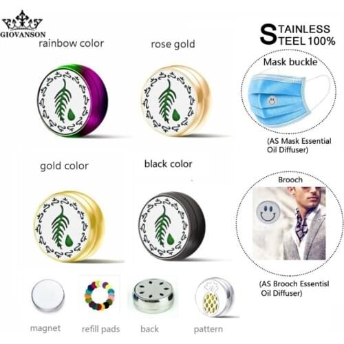 Charms Tie Clips Cufflinks Brooch Stainless Steel Jewelry For Women Essential Oil Diffuser Clip For Face Aromatherapy Man Gift